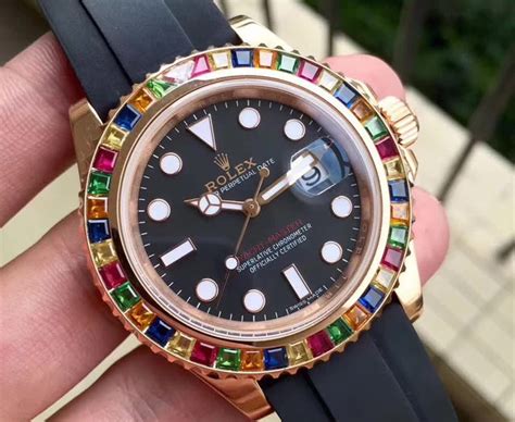 rolex rainbow yachtmaster replica|rolex yachtmaster for sale.